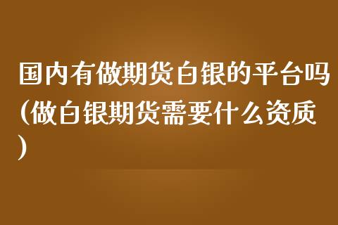 国内有做期货白银的平台吗(做白银期货需要什么资质)_https://www.liaoxian666.com_黄金期货开户_第1张