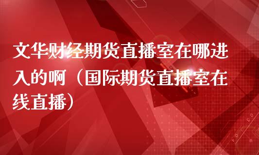 文华财经期货直播室在哪进入的啊（国际期货直播室在线直播）_https://www.liaoxian666.com_股指期货开户_第1张