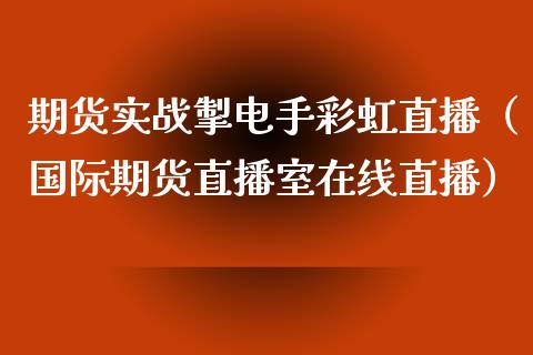 期货实战掣电手彩虹直播（国际期货直播室在线直播）_https://www.liaoxian666.com_国际期货开户_第1张