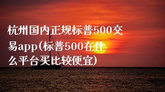 杭州国内正规标普500交易app(标普500在什么平台买比较便宜)_https://www.liaoxian666.com_黄金期货开户_第1张