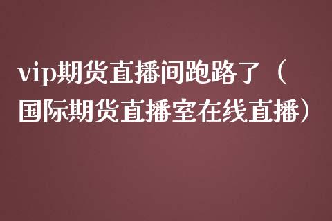 vip期货直播间跑路了（国际期货直播室在线直播）_https://www.liaoxian666.com_黄金期货开户_第1张