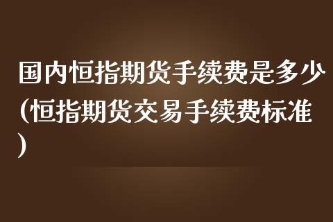 国内恒指期货手续费是多少(恒指期货交易手续费标准)_https://www.liaoxian666.com_原油期货开户_第1张