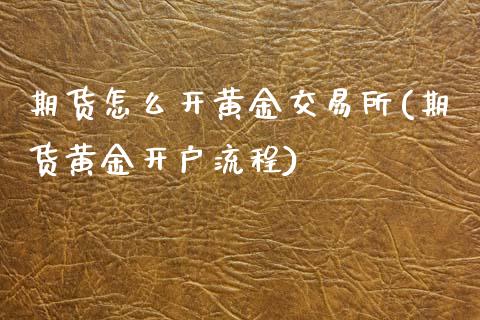 期货怎么开黄金交易所(期货黄金开户流程)_https://www.liaoxian666.com_原油期货开户_第1张