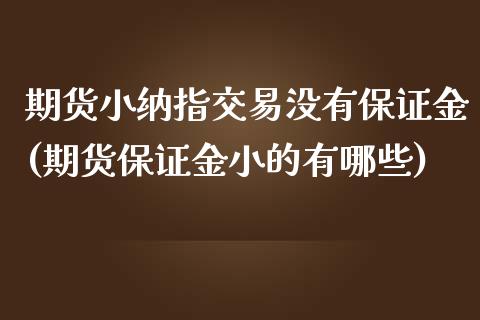 期货小纳指交易没有保证金(期货保证金小的有哪些)_https://www.liaoxian666.com_原油期货开户_第1张