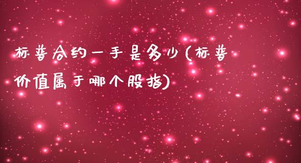 标普合约一手是多少(标普价值属于哪个股指)_https://www.liaoxian666.com_国际期货开户_第1张